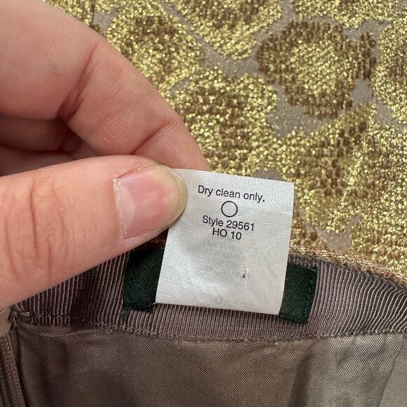 J.Crew Skirt Womens 0 Gold Metallic Jacquard Mini Silk Blend - Picture 7 of 9